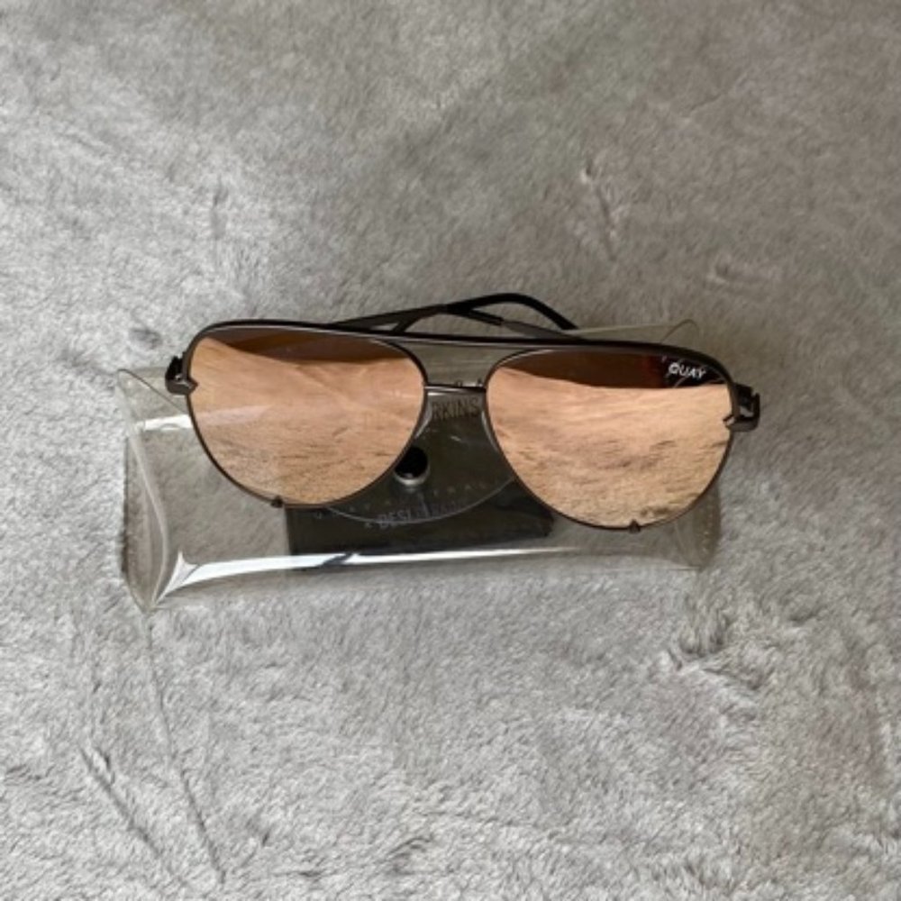 Quay High Key Gunmetal Rose Gold Sunglasses